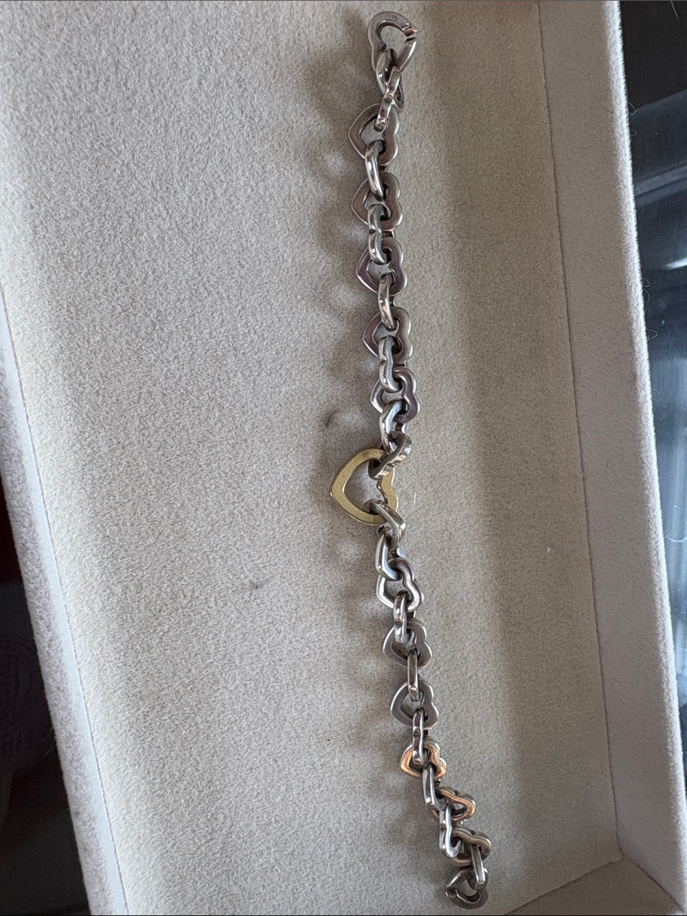 Tiffany & Co. Two-Tone Heart Link Bracelet in Silver and Gold